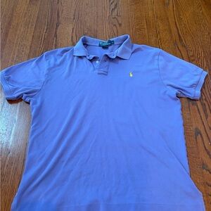 POLO RALPH LAUREN Shirt Mens L Polo Pony Short Sleeve 100% Cotton Purple
